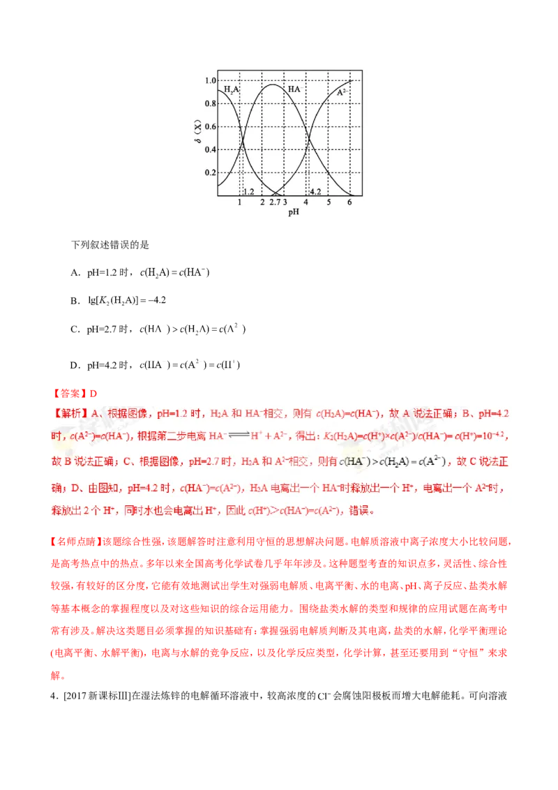 专题07电解质溶液-高中化学纠错笔记_05高考化学_新高考复习资料_2022年新高考资料_2022年一轮复习各版本_1.高考化学2022年一轮复习通用版_赠品高中化学纠错笔记