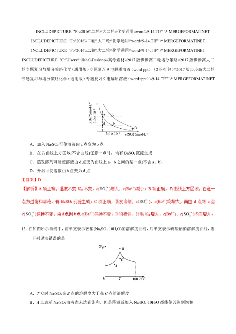 专题07电解质溶液-高中化学纠错笔记_05高考化学_新高考复习资料_2022年新高考资料_2022年一轮复习各版本_1.高考化学2022年一轮复习通用版_赠品高中化学纠错笔记