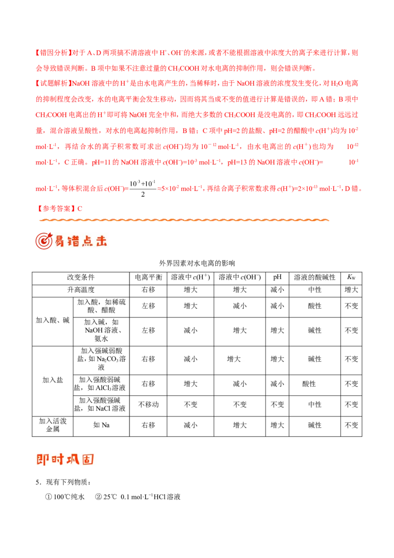 专题07电解质溶液-高中化学纠错笔记_05高考化学_新高考复习资料_2022年新高考资料_2022年一轮复习各版本_1.高考化学2022年一轮复习通用版_赠品高中化学纠错笔记