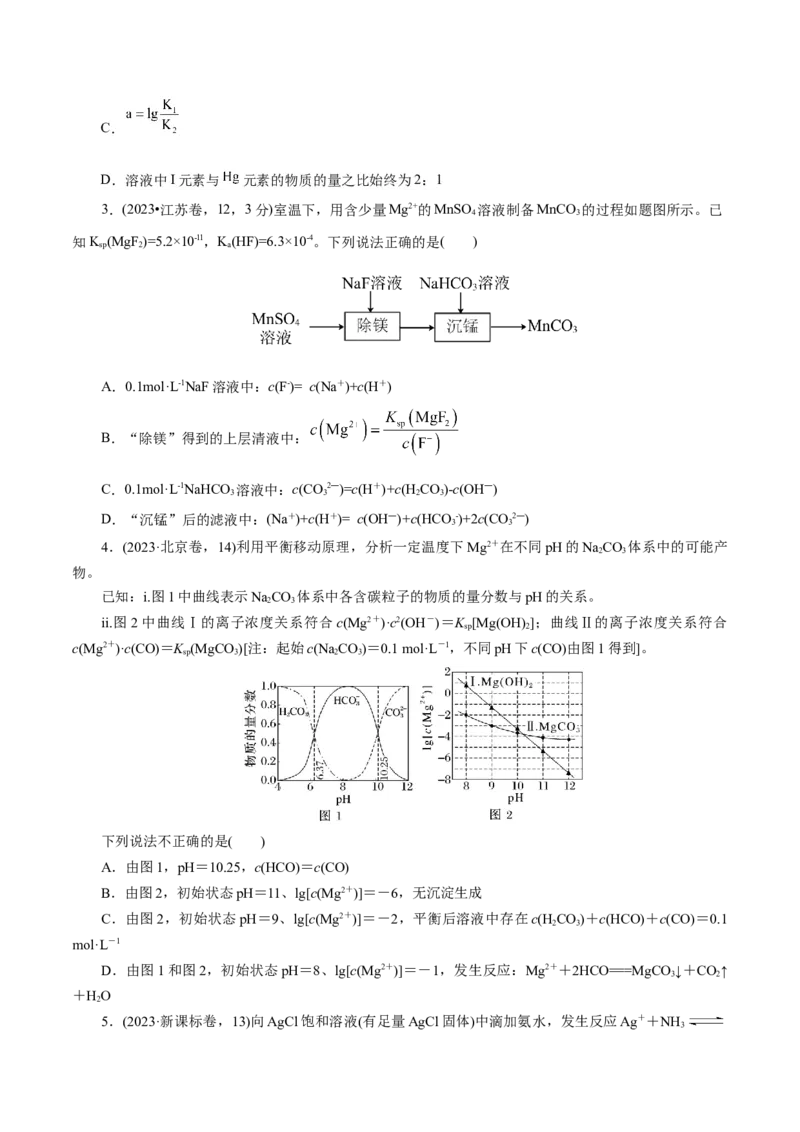 专题08水溶液中的离子反应与平衡（练习）（原卷版）_05高考化学_2025年新高考资料_二轮复习_上好课2025年高考化学二轮复习讲练测（新高考通用）3379109_主题三化学反应原理