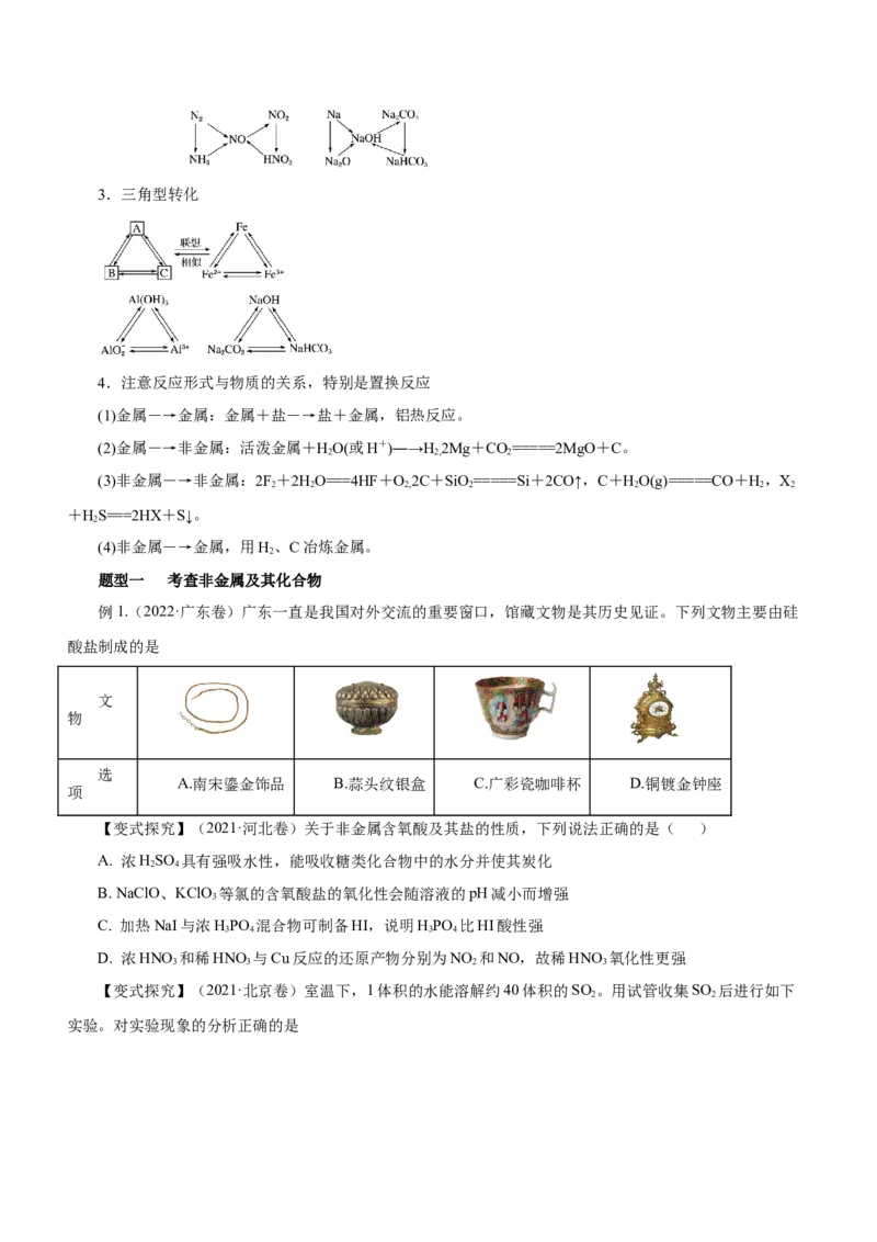 专题08元素及其化合物（讲）-2023年高考化学二轮复习讲练测（原卷版）_05高考化学_新高考复习资料_2023年新高考资料_二轮复习_2023年高考化学二轮复习讲练测（新高考专用）287487451
