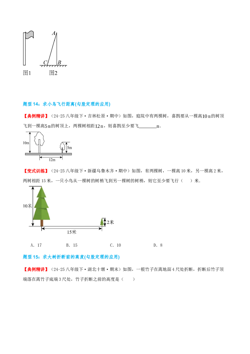 专题20.3勾股定理（章节复习）（知识荟萃+24个题型讲练+中考真题演练+难度分层练共63题）原卷版_初中数学人教版_八年级数学下册_保存转存之后查看(1)_2026春季新版-持续更新中_第二套-知