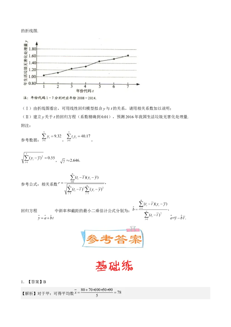 考向38统计与统计案例（重点）-备战2023年高考数学一轮复习考点微专题（全国通用）（学生版）_2.2025数学总复习_赠品通用版（老高考）复习资料_一轮复习
