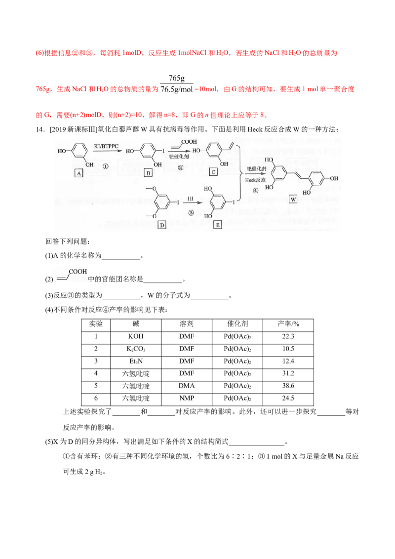 专题12有机化学基础&mdash;&mdash;备战2021年高考化学纠错笔记（教师版含解析）_05高考化学_新高考复习资料_2023年新高考资料_一轮复习_2023年新高考大一轮复习讲义