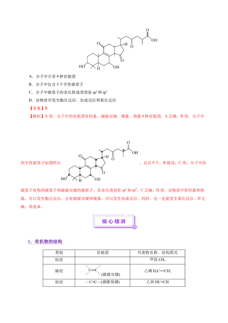 专题13有机化学基础（讲义）（解析版）_05高考化学_2025年新高考资料_二轮复习_上好课2025年高考化学二轮复习讲练测（新高考通用）3379109_主题六有机化学