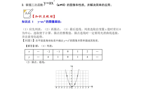 第02讲二次函数y=ax&sup2;的图像和性质（知识解读+真题演练+课后巩固）（学生版）_初中数学_九年级数学上册（人教版）_知识解读与题型专练-V14_2024版