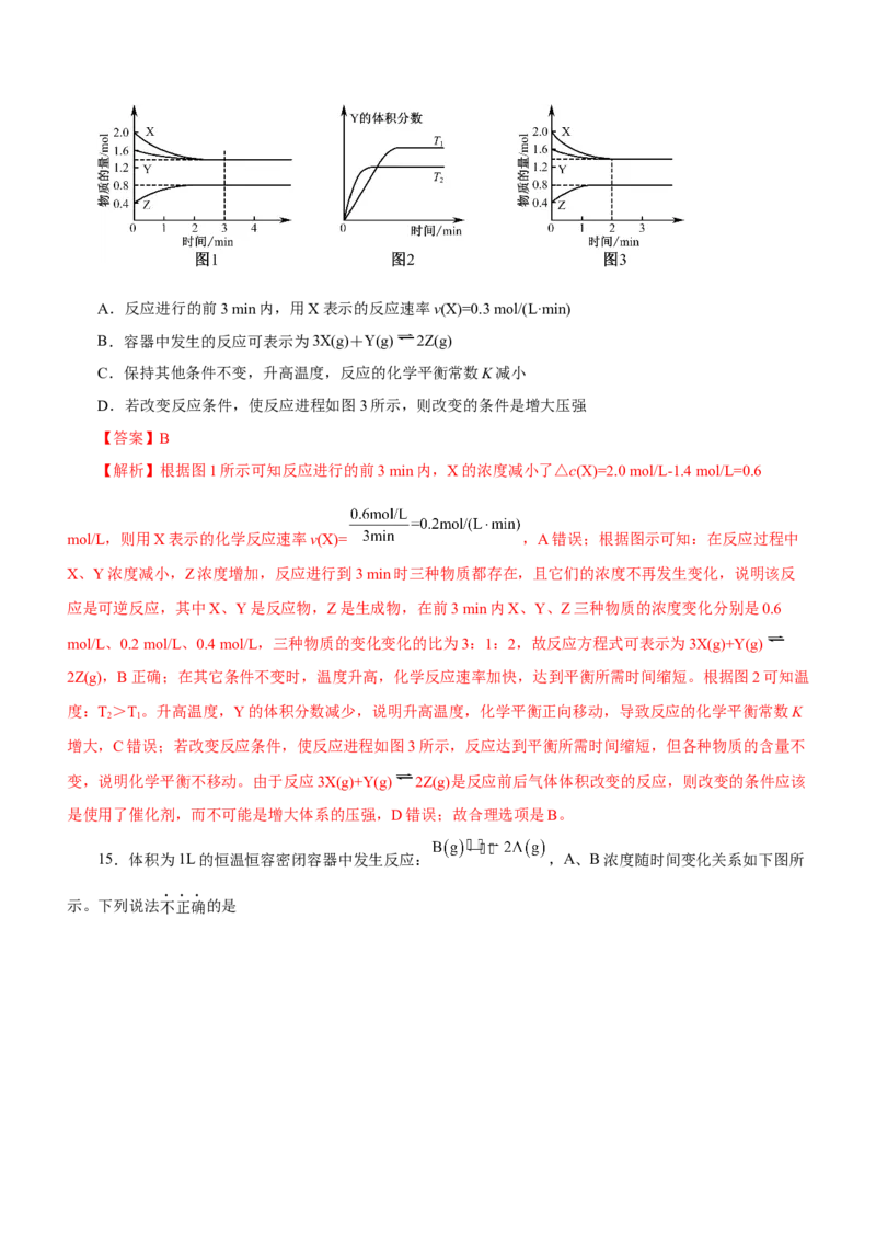 专题09化学反应速率与化学平衡（练）-2023年高考化学二轮复习讲练测（解析版）_05高考化学_新高考复习资料_2023年新高考资料_二轮复习