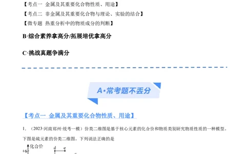 专题06非金属及其重要化合物（分层练）（解析版）_05高考化学_2024年新高考资料_2.2024二轮复习_高频考点2024年高考化学二轮复习高频考点追踪与预测（新高考专用）