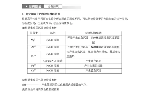 2024年高考化学一轮复习（新高考版）第1章第3讲　离子共存、离子检验与推断_05高考化学_2024年新高考资料_1.2024一轮复习_2024年高考化学一轮复习讲义（新人教新高考版）