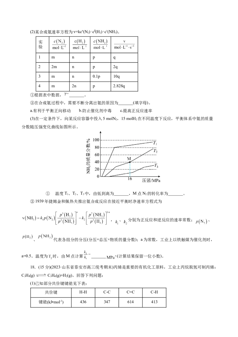 专题07化学反应速率与化学平衡(测试)(原卷版)_05高考化学_新高考复习资料_2024年新高考资料_二轮复习资料_2024年高考化学二轮复习讲练测（新教材新高考）_配套练习（原卷版+解析版）