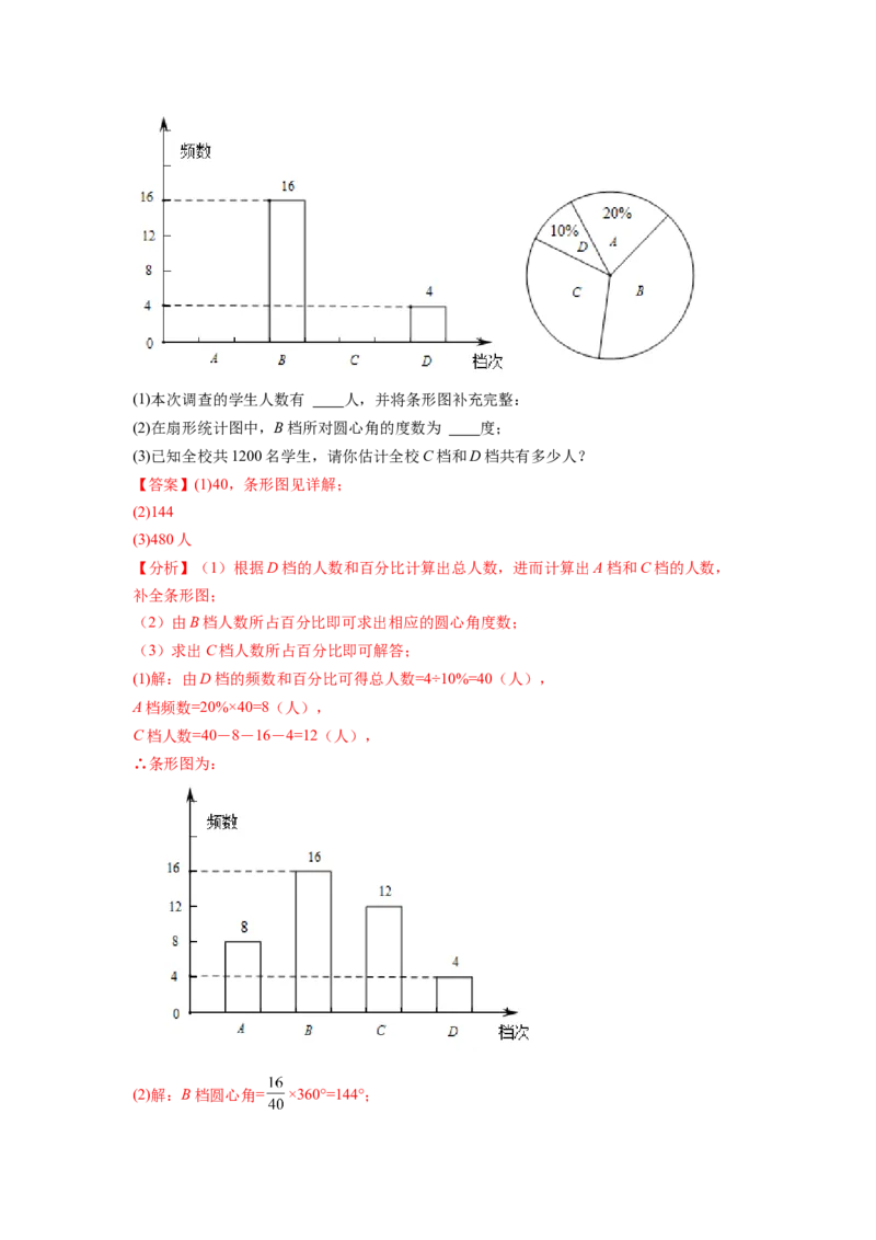 专题12《数据的收集、整理与描述》解答题重点题型分类（解析版）_初中数学人教版_7下-初中数学人教版_7下-初中数学人教版（旧版）赠送_06习题试卷_5专项练习