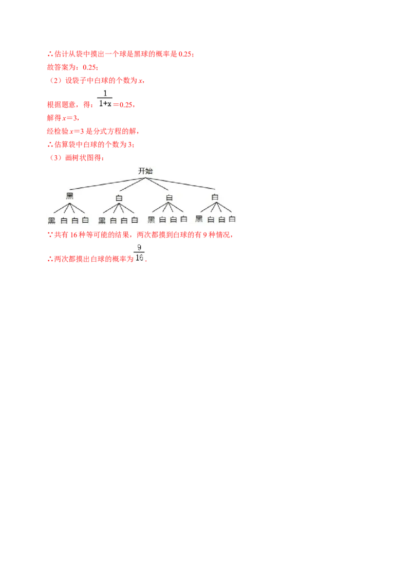 第04讲用频率估算概率（2个知识点+2类热点题型讲练+习题巩固）（教师版）_初中数学_九年级数学上册（人教版）_同步讲义-U18_2025版