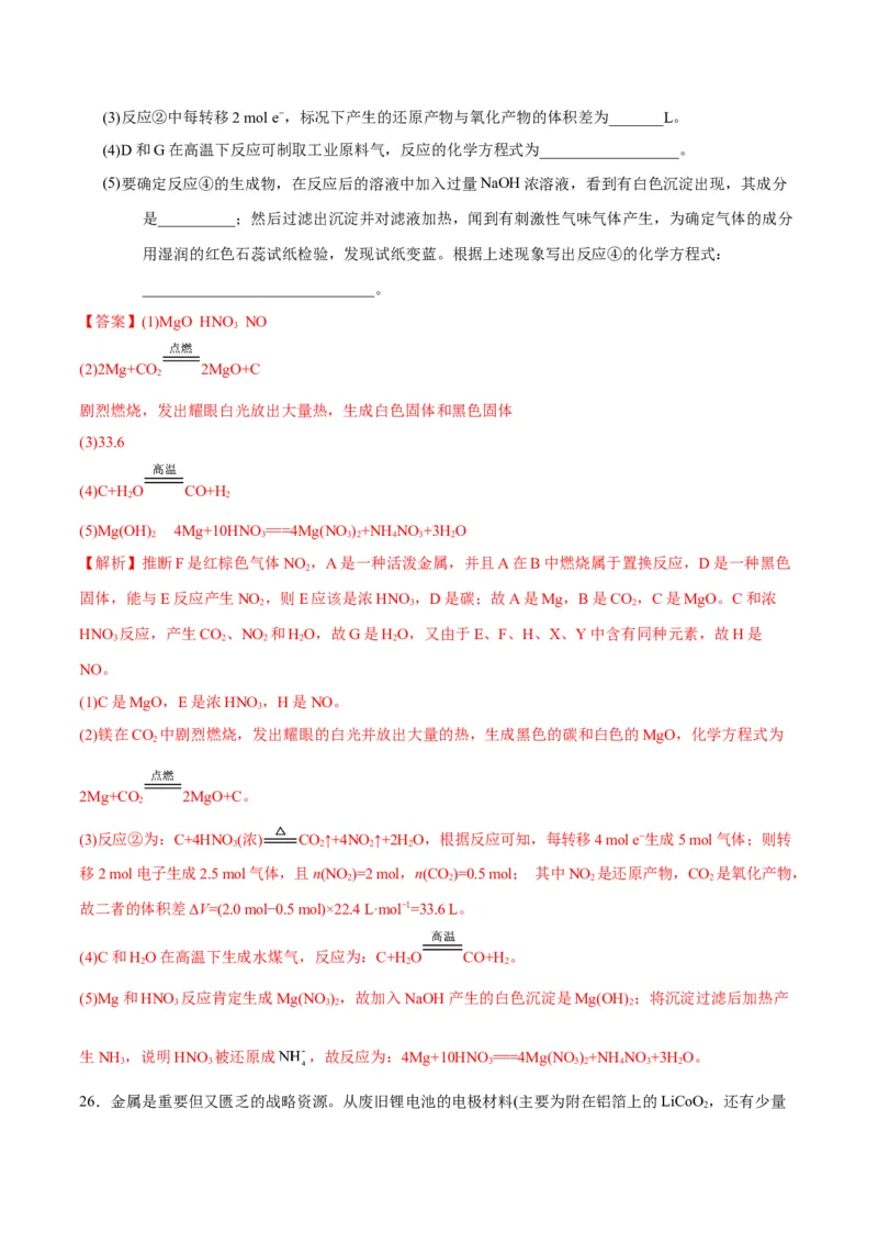 专题08常见无机物及其应用&mdash;&mdash;备战2021年高考化学纠错笔记（教师版含解析）_05高考化学_新高考复习资料_2023年新高考资料_一轮复习_2023年新高考大一轮复习讲义