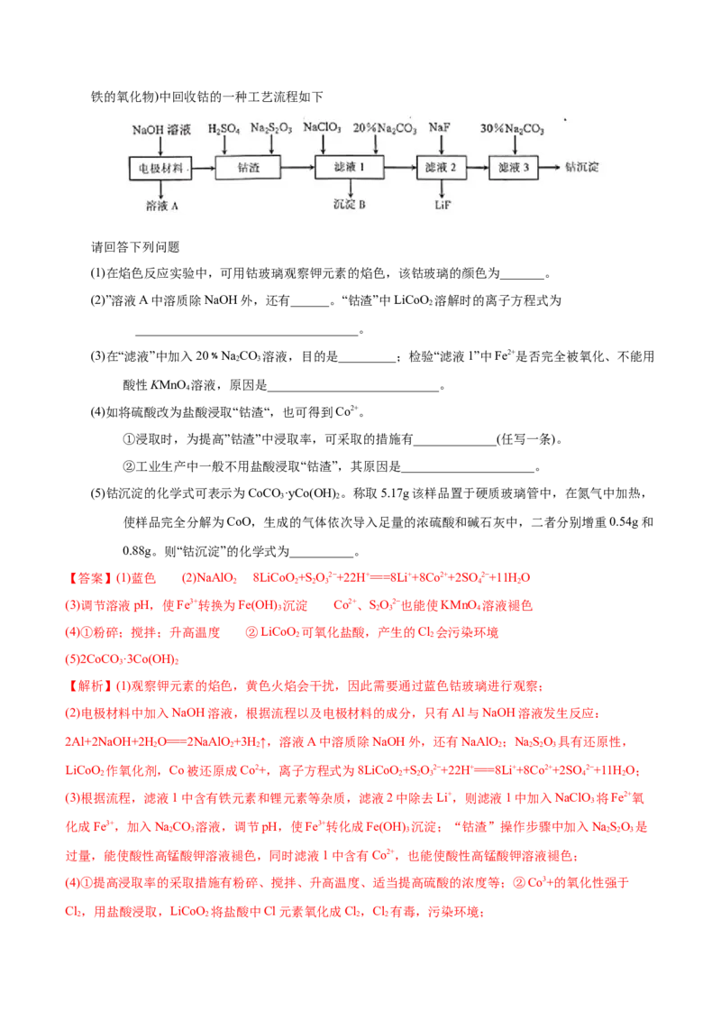 专题08常见无机物及其应用&mdash;&mdash;备战2021年高考化学纠错笔记（教师版含解析）_05高考化学_新高考复习资料_2023年新高考资料_一轮复习_2023年新高考大一轮复习讲义