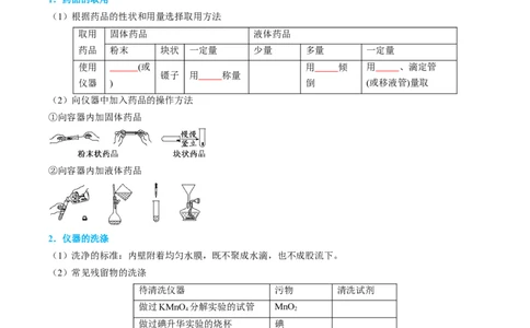 专题02化学实验基本操作与安全-实验攻略备战2024年高考化学实验常考知识点全突破（原卷版）_05高考化学_新高考复习资料_2024年新高考资料_❤专项复习资料