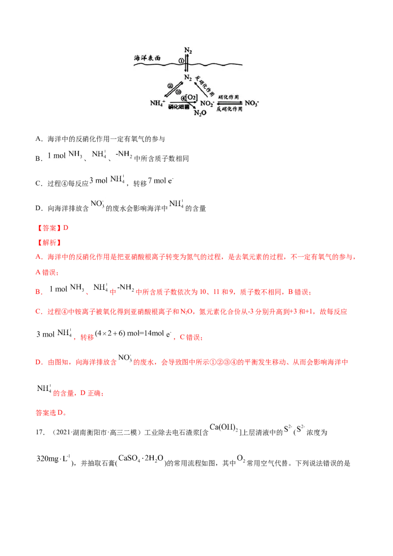 专题04氧化还原反应-2021年高考真题和模拟题化学分项汇编（解析版）_05高考化学_新高考复习资料_2022年新高考资料_2021年高考真题和模拟题化学分项汇编（全国通用）