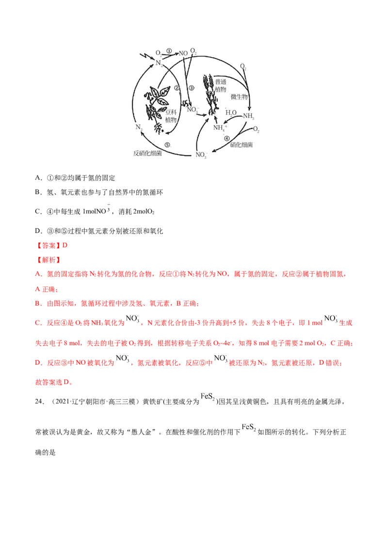 专题04氧化还原反应-2021年高考真题和模拟题化学分项汇编（解析版）_05高考化学_新高考复习资料_2022年新高考资料_2021年高考真题和模拟题化学分项汇编（全国通用）