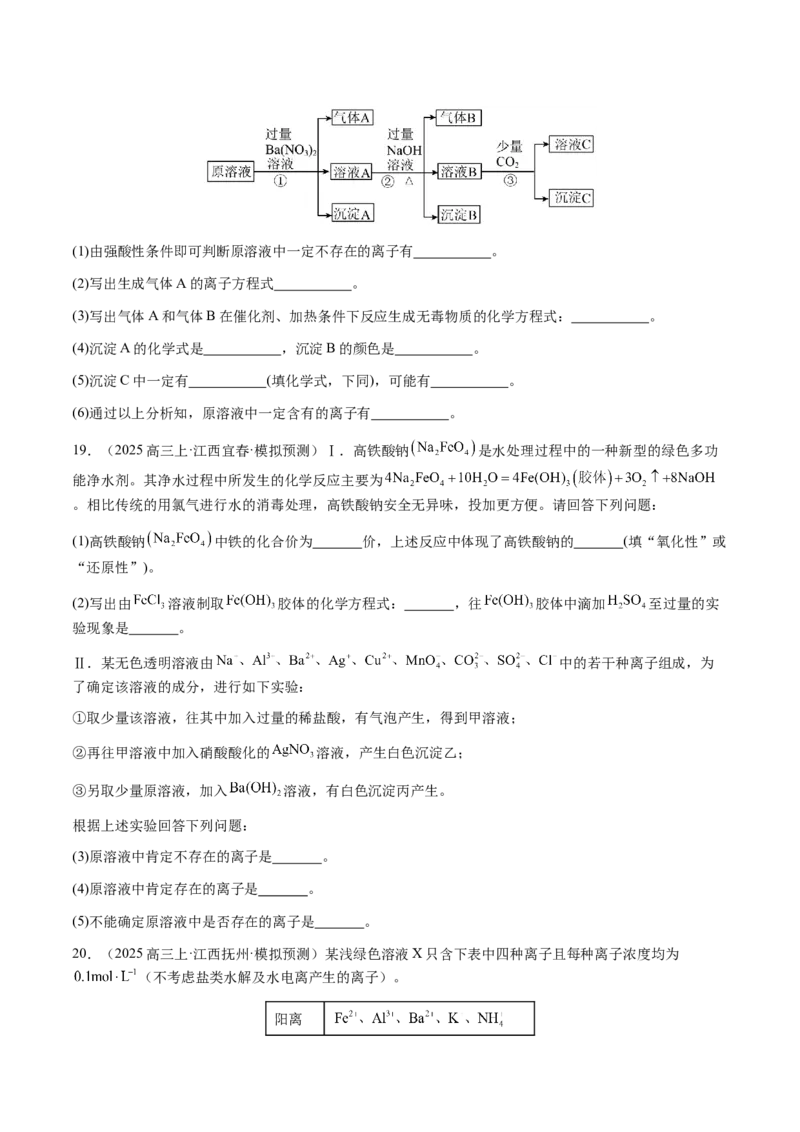 专题03离子共存、离子检验和推断（原卷版）-备战2025年高考化学二轮&middot;突破提升专题复习讲义（新高考通用）_05高考化学_2025年新高考资料_二轮复习