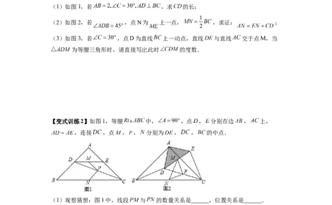 专题06等腰旋转模型（原卷版）_初中数学人教版_8上-初中数学人教版_旧版_07专项讲练_八年级数学上册全等三角形基本模型探究（人教版）