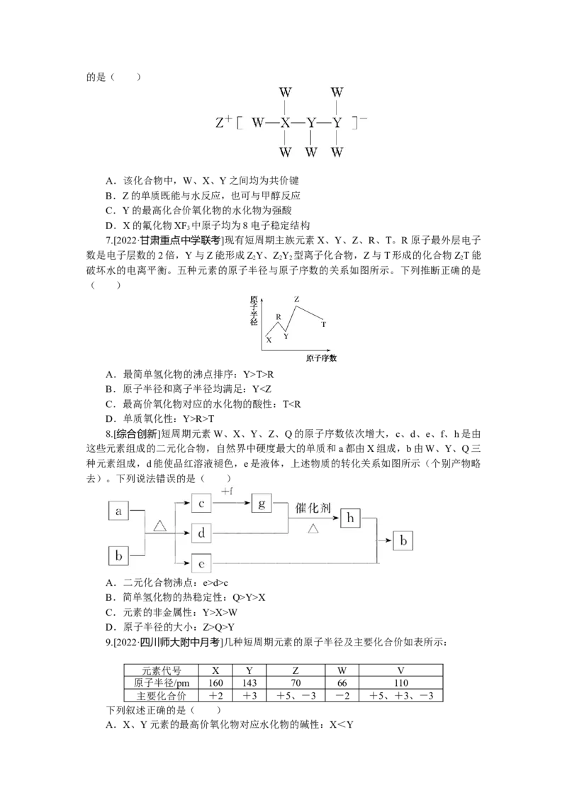 专练24元素周期律及其应用_05高考化学_新高考复习资料_2023年新高考资料_专项复习_2023《微专题&middot;小练习》&middot;化学&middot;新教材&middot;XL-6