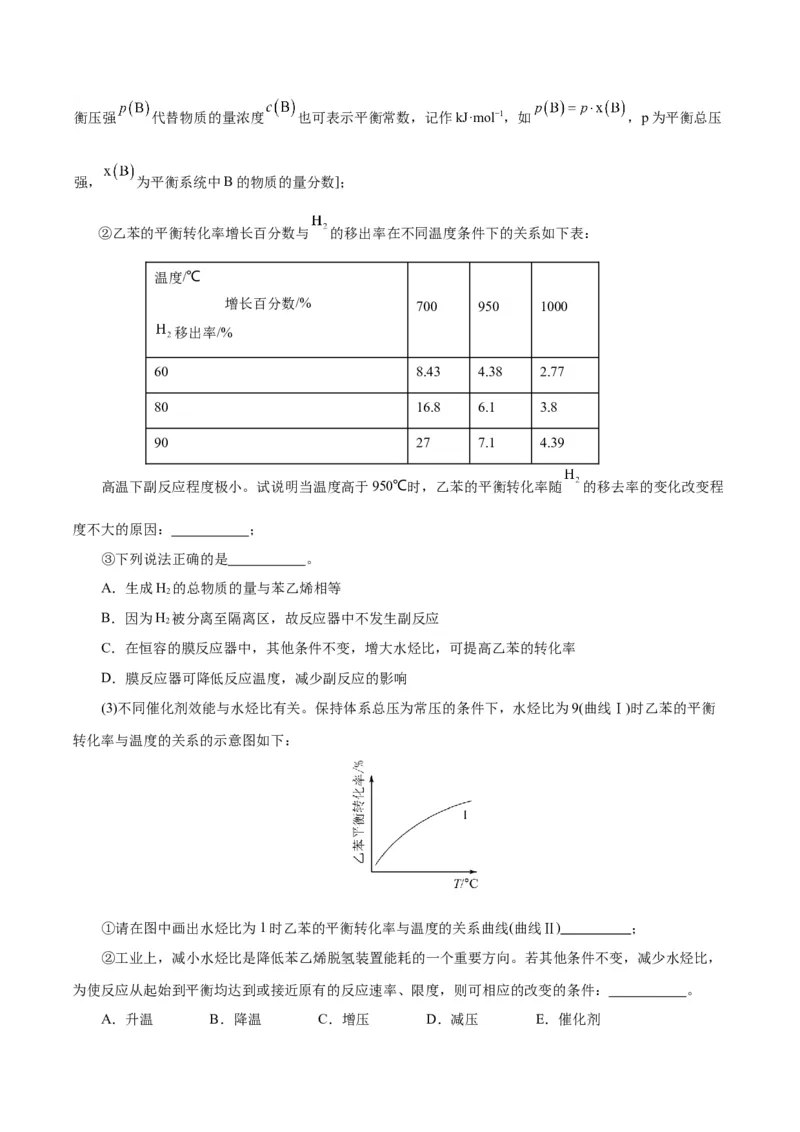 专题09化学反应原理综合(题型突破)(测试)(原卷版)_05高考化学_2024年新高考资料_2.2024二轮复习_2024年高考化学二轮复习讲练测（新教材新高考）