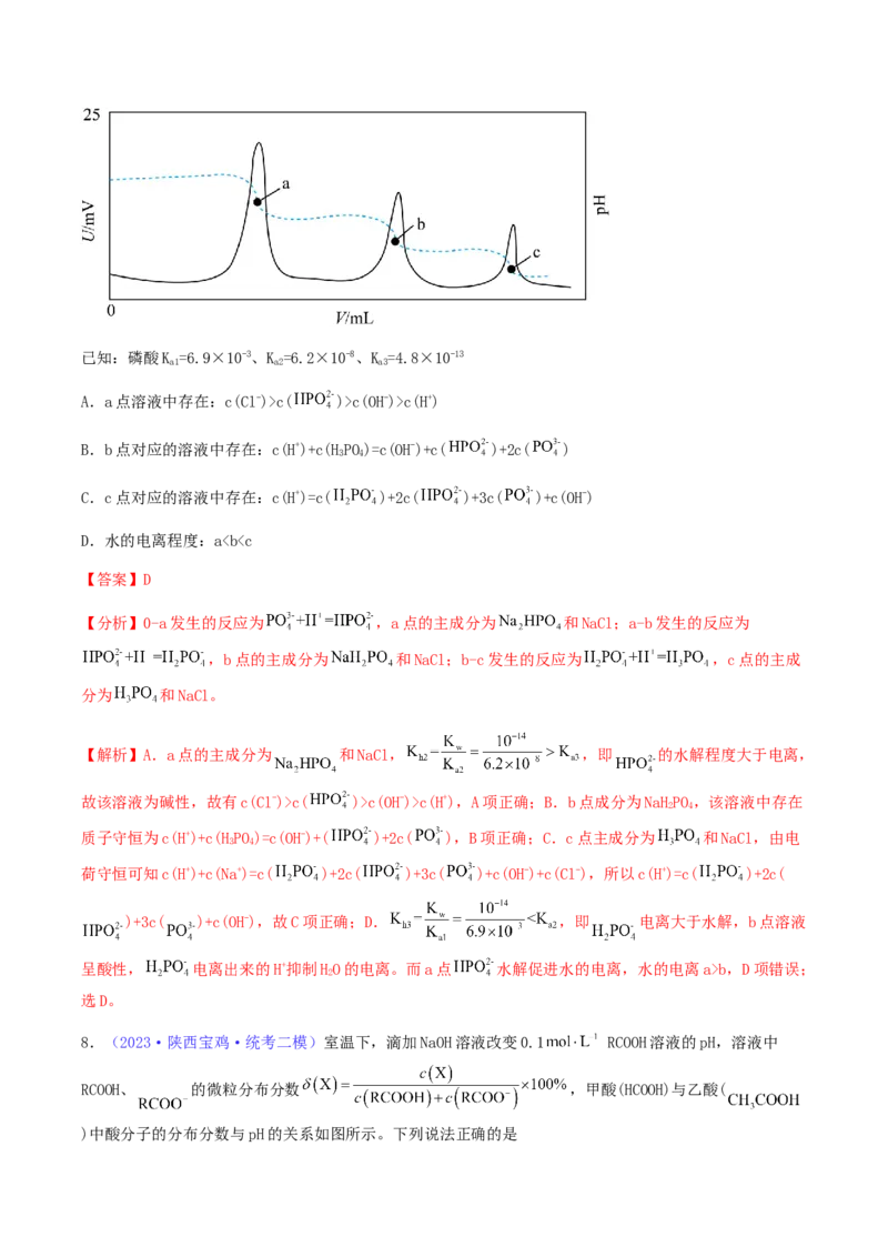 专题31盐类水解-2024年高考化学一轮复习基础考点必刷好题（新教材新高考）（解析版）_05高考化学_2024年新高考资料_1.2024一轮复习