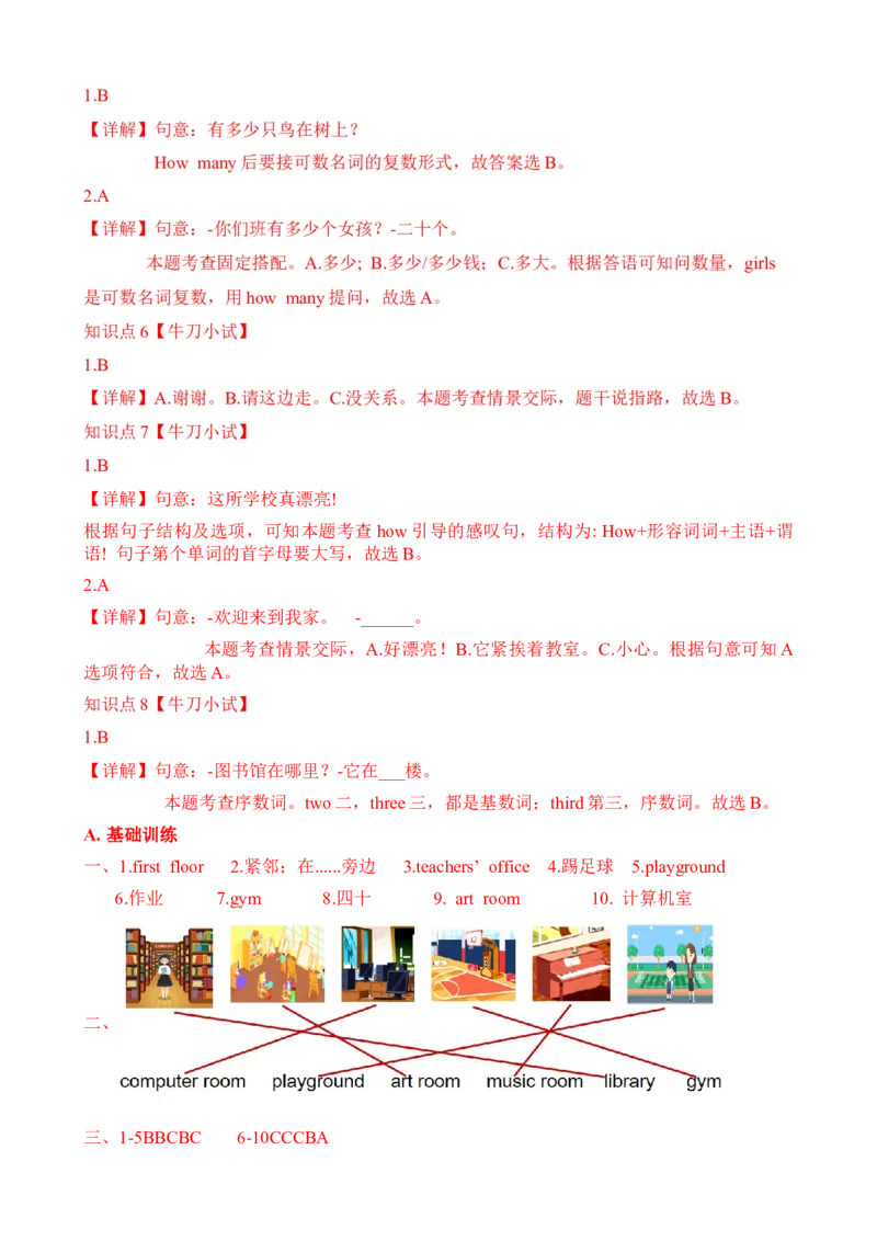 Unit1Myschool（知识清单）-（人教PEP版）学生版_2026春人教四下_29赠送其它资料_旧版四下资料包_知识总结