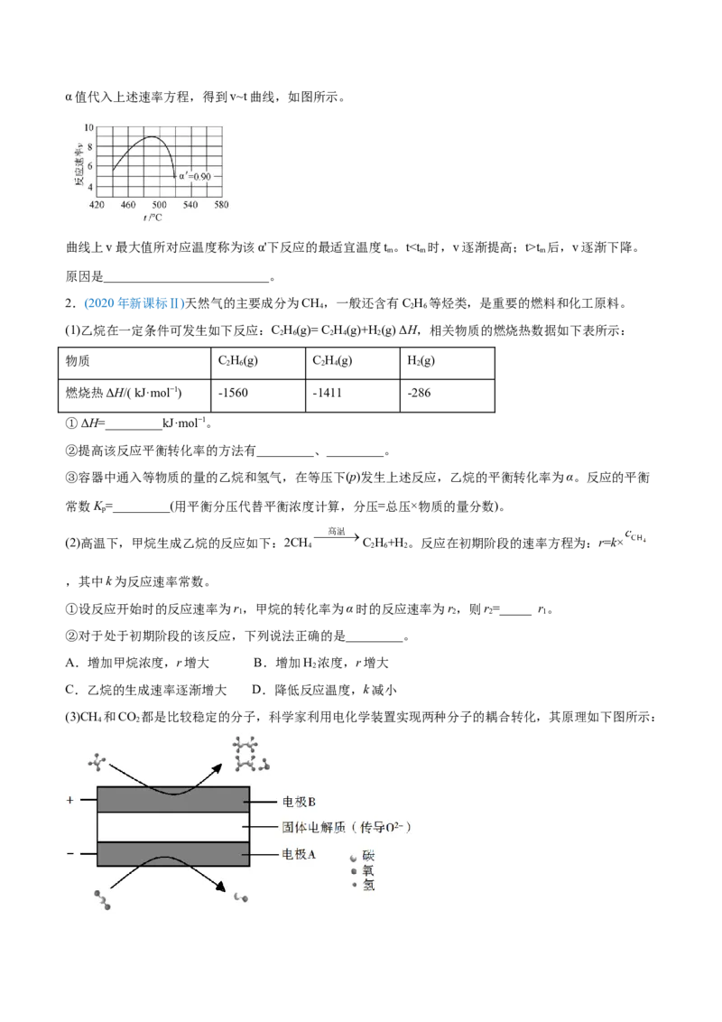 专题14化学反应原理综合-2020年高考化学真题与模拟题分类训练（学生版）_05高考化学_新高考复习资料_2022年新高考资料_2022年一轮复习各版本_1.高考化学2022年一轮复习通用版