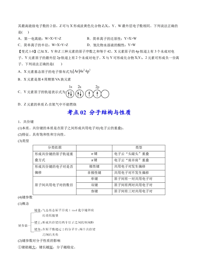 专题12物质结构与性质（专讲）-瞄准2023年高考化学二轮专题考点抢分计划（原卷版）_05高考化学_新高考复习资料_2023年新高考资料_二轮复习