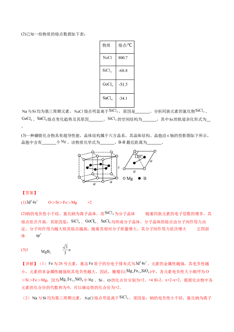 专题30物质结构与性质综合题（解析版）-备战2025年高考化学二轮&middot;突破提升专题复习讲义（新高考通用）_05高考化学_2025年新高考资料_二轮复习_01高考语文等多个文件