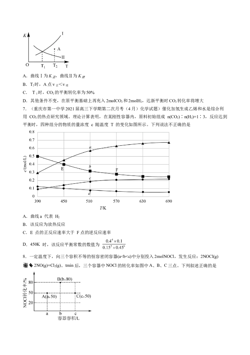 专项08化学反应速率与化学平衡-2023届高考化学二轮复习知识清单与专项练习（新高考专用）（原卷版）_05高考化学_新高考复习资料_2023年新高考资料_二轮复习_选择题