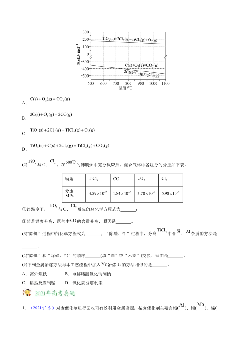 专题16工艺流程题&mdash;&mdash;三年（2020-2022）高考真题化学分项汇编（新高考专用）（原卷版）_05高考化学_新高考复习资料_2023年新高考资料_专项复习