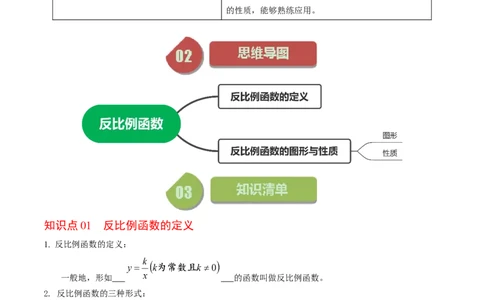第01讲反比例函数及其图像和性质（教师版）_初中数学_九年级数学下册（人教版）_同步讲义-U18_2024版