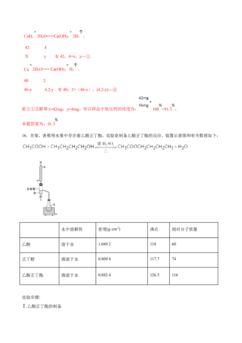 专题16物质制备实验综合-2019年高考化学易错题汇总（解析版）_05高考化学_新高考复习资料_2022年新高考资料_2022年一轮复习各版本_1.高考化学2022年一轮复习通用版