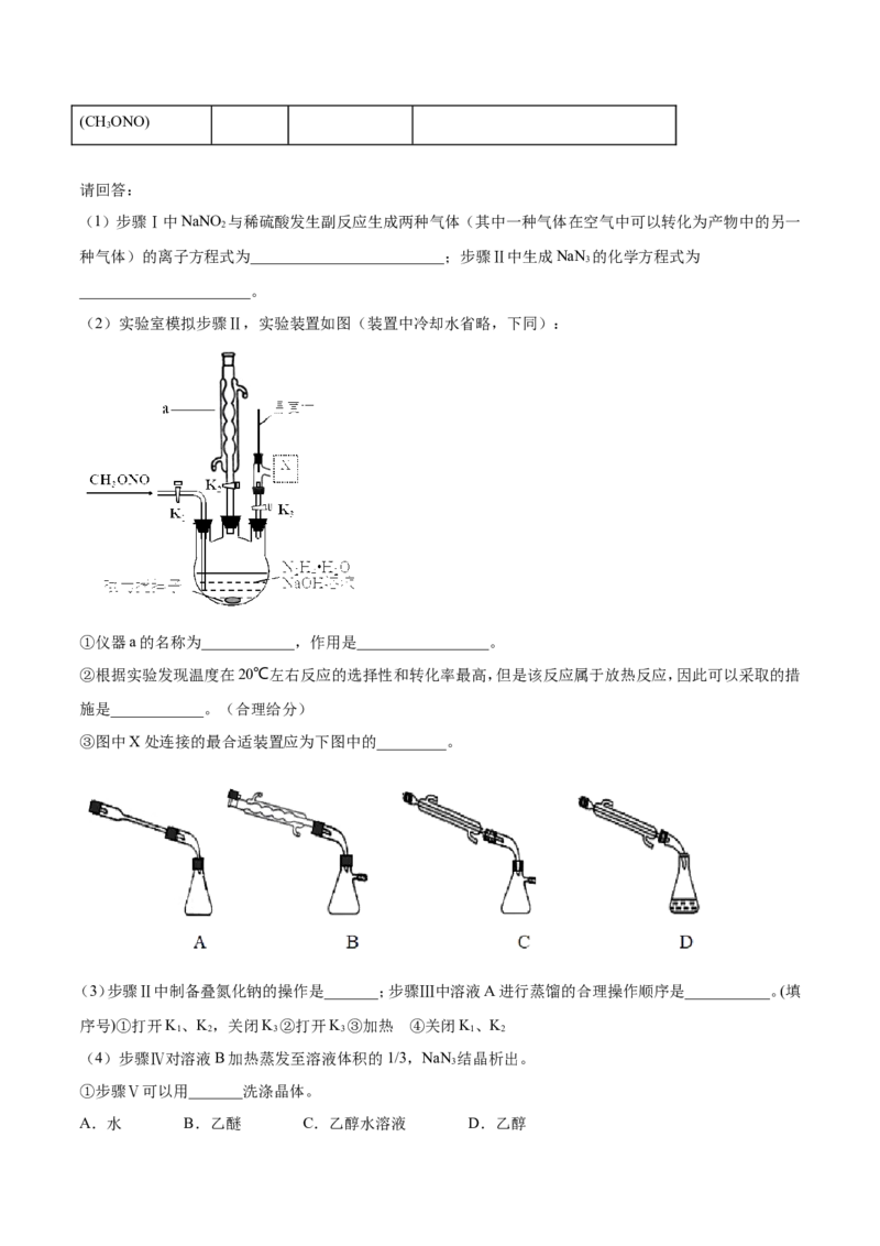 专题16物质制备实验综合-2019年高考化学易错题汇总（解析版）_05高考化学_新高考复习资料_2022年新高考资料_2022年一轮复习各版本_1.高考化学2022年一轮复习通用版