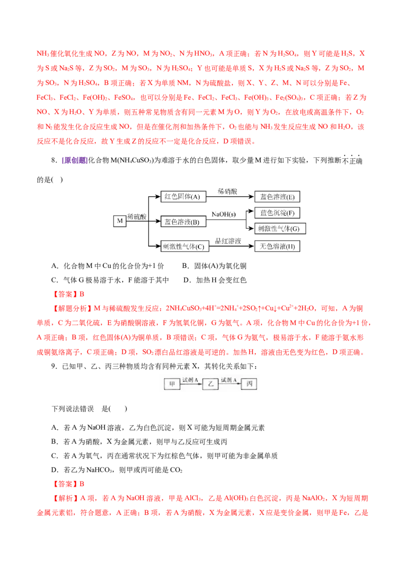 专题05元素及其化合物的性质与应用（讲义）（解析版）_05高考化学_2025年新高考资料_二轮复习_上好课2025年高考化学二轮复习讲练测（新高考通用）3379109_主题二元素及其化合物