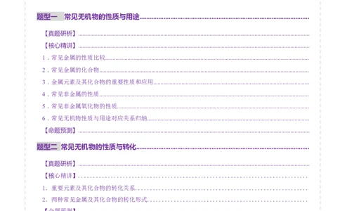 专题05元素及其化合物的性质与应用（讲义）（解析版）_05高考化学_2025年新高考资料_二轮复习_上好课2025年高考化学二轮复习讲练测（新高考通用）3379109_主题二元素及其化合物