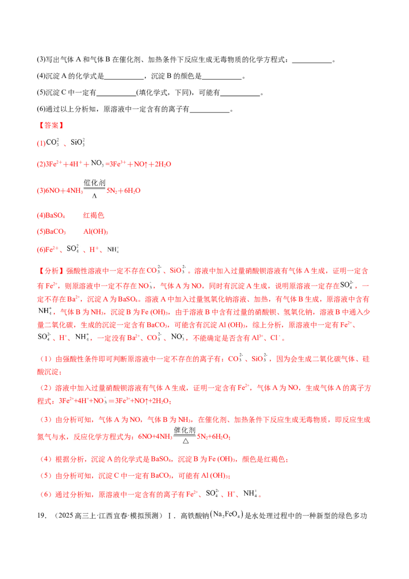 专题03离子共存、离子检验和推断（解析版）-备战2025年高考化学二轮&middot;突破提升专题复习讲义（新高考通用）_05高考化学_2025年新高考资料_二轮复习_01高考语文等多个文件