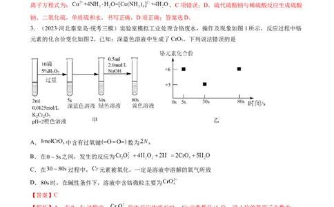 专题03离子反应（分层练）（解析版）_05高考化学_新高考复习资料_2024年新高考资料_二轮复习资料_高频考点解密2024年高考化学二轮复习高频考点追踪与预测（新高考专用）_分层练