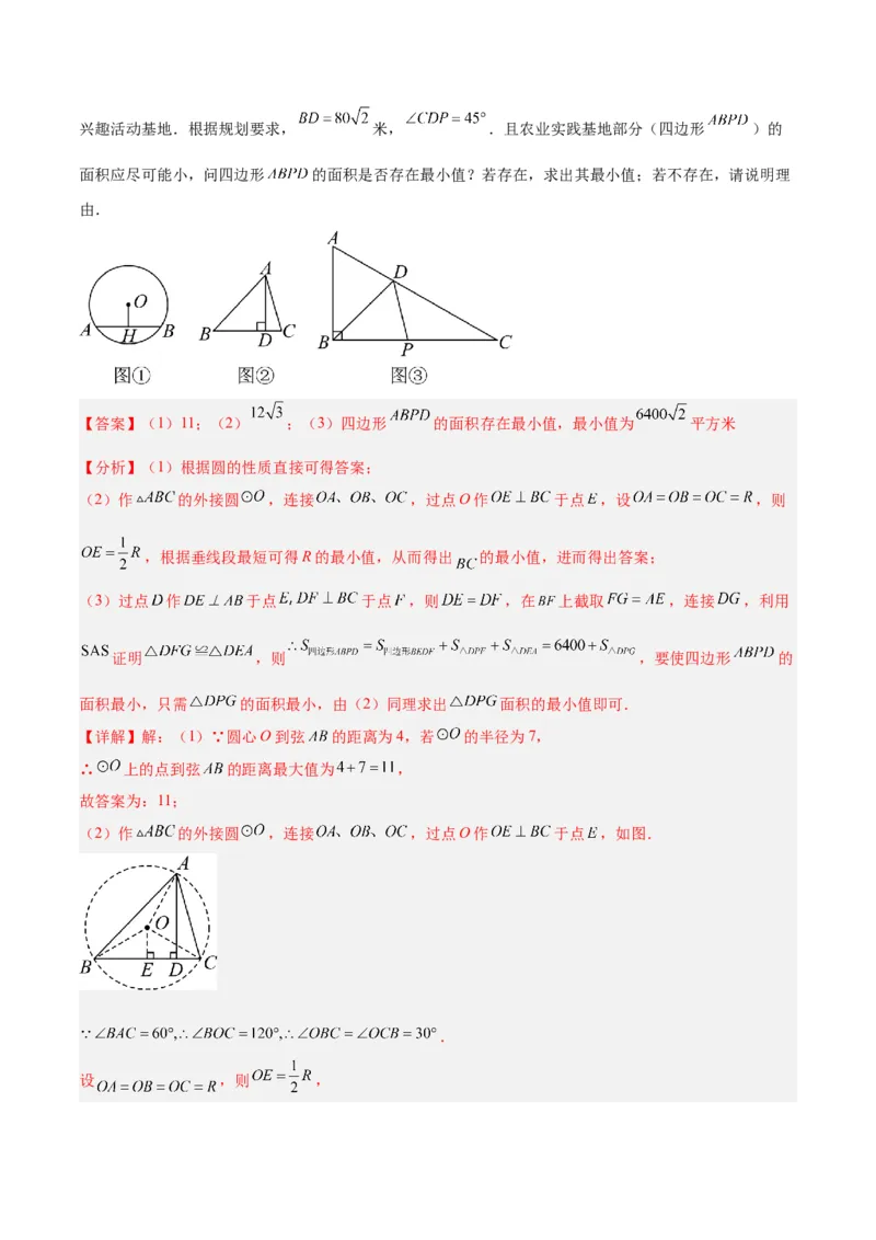 专题20圆中最值问题专训（九大题型）（解析版）_初中数学人教版_9下-初中数学人教版_07专项讲练_2023-2024学年九年级数学全册重难点专题提升精讲精练（人教版）_九年级上册