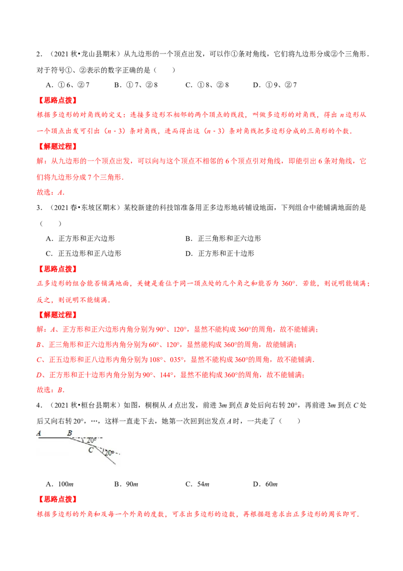 专题11.5多边形的内角与外角（重点题专项讲练）（人教版）（解析版）_初中数学人教版_8上-初中数学人教版_旧版_07专项讲练_八年级数学上册从重点到压轴（人教版）