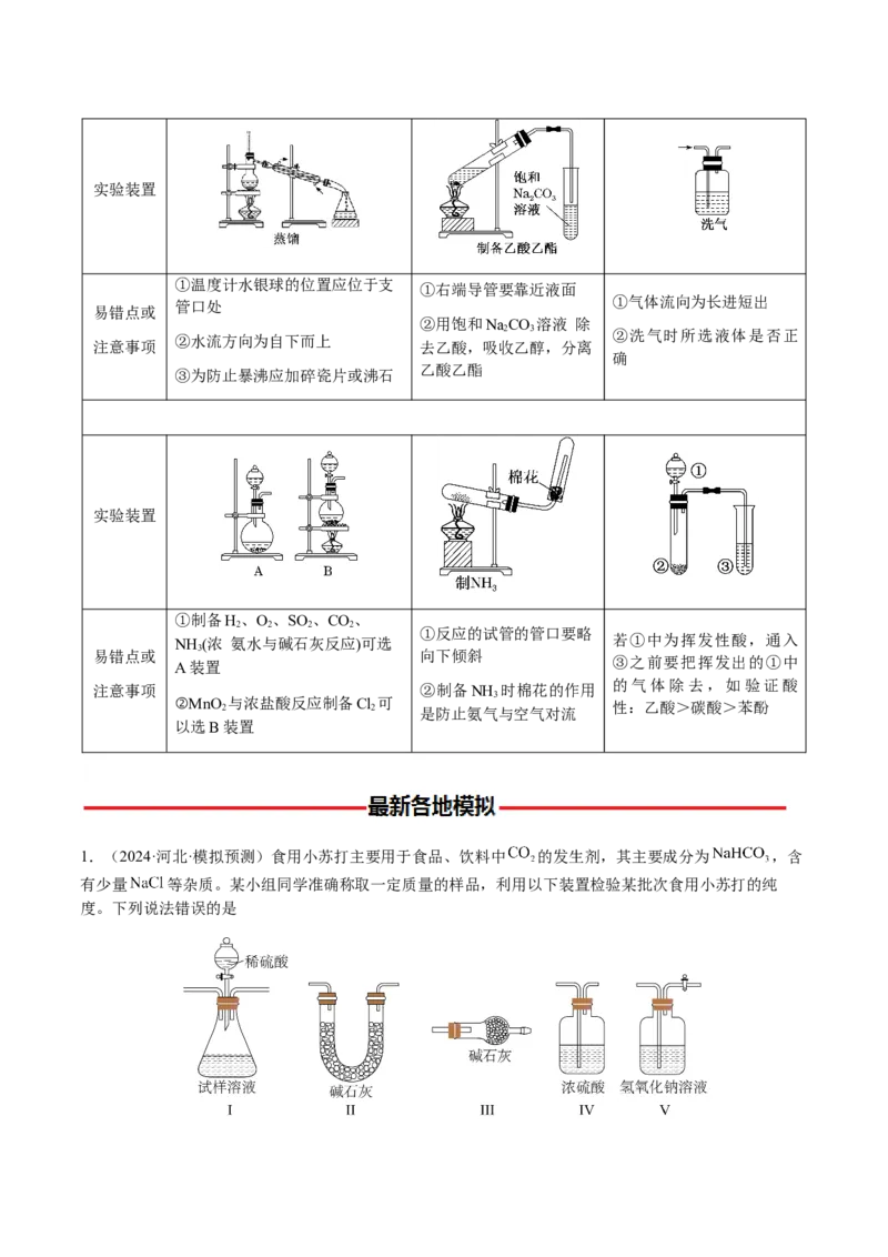 专题11化学实验（选择题）（解析版）-备战2025年高考化学二轮&middot;突破提升专题复习讲义（新高考通用）_05高考化学_2025年新高考资料_二轮复习_01高考语文等多个文件