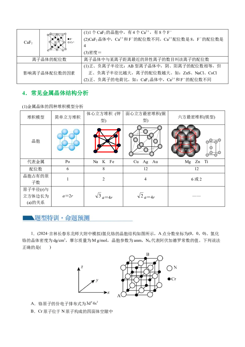 专题12物质结构与性质综合(题型突破)(讲义)(原卷版)_05高考化学_2024年新高考资料_2.2024二轮复习_2024年高考化学二轮复习讲练测（新教材新高考）