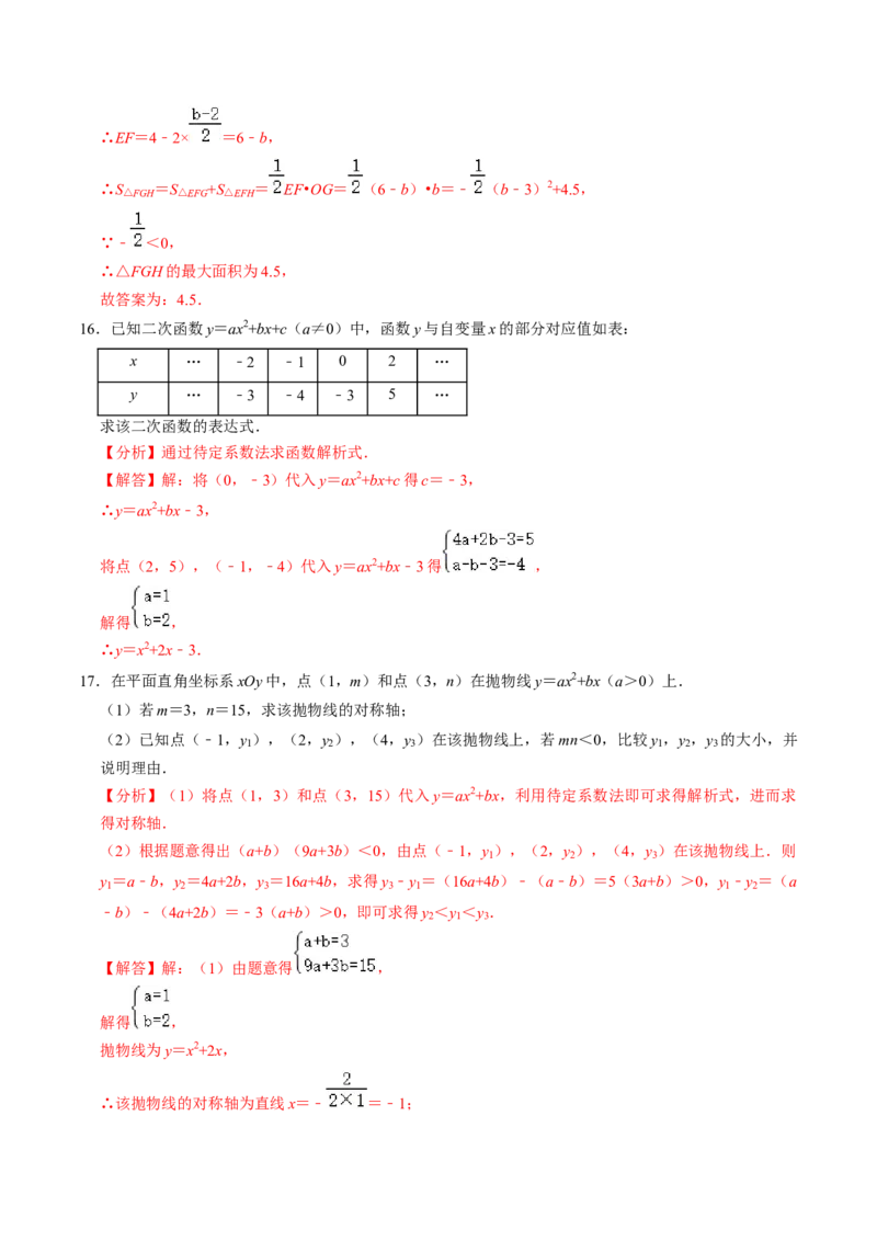 第04讲二次函数的图象与性质（3）（4个知识点+6类热点题型讲练+习题巩固）（教师版）_初中数学_九年级数学上册（人教版）_同步讲义-U18_2025版