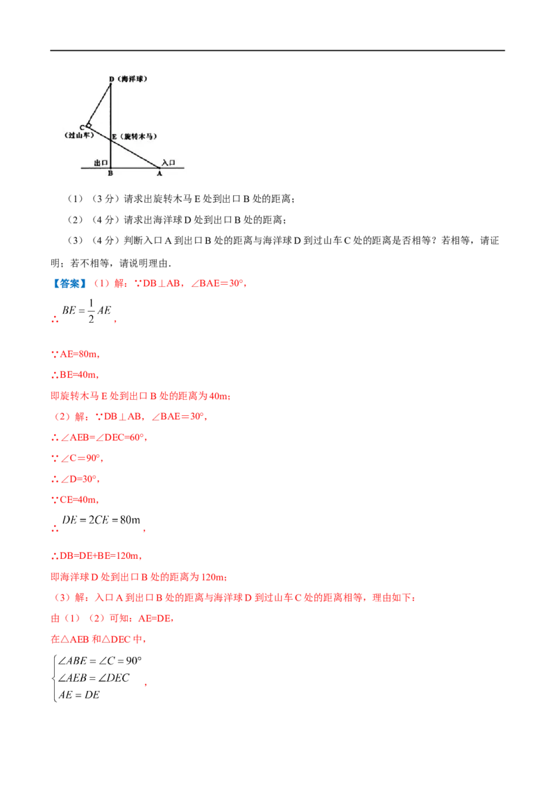 专题09含30&deg;角的直角三角形（解析版）_初中数学人教版_8上-初中数学人教版_旧版_07专项讲练_挑战压轴题八年级数学上册压轴题专题精选汇编（人教版）