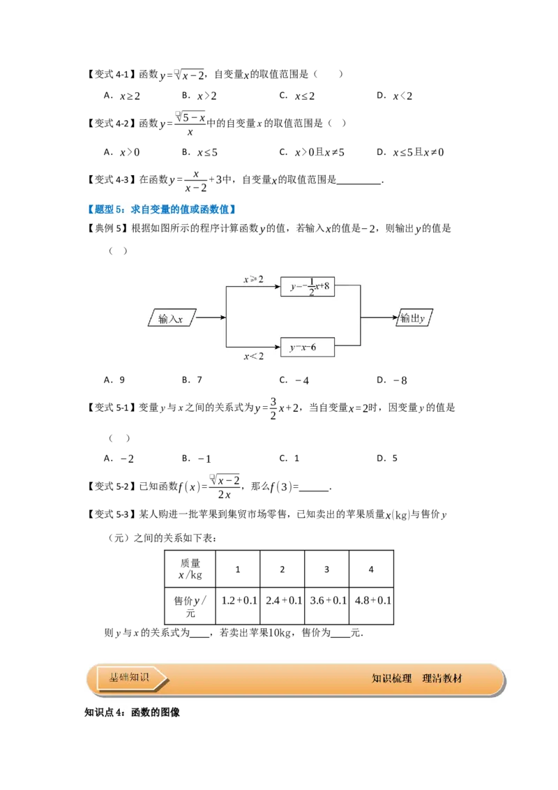 第01讲变量与函数（知识解读+达标检测）（学生版）_初中数学_八年级数学下册（人教版）_知识解读与题型专练-V14_2025版