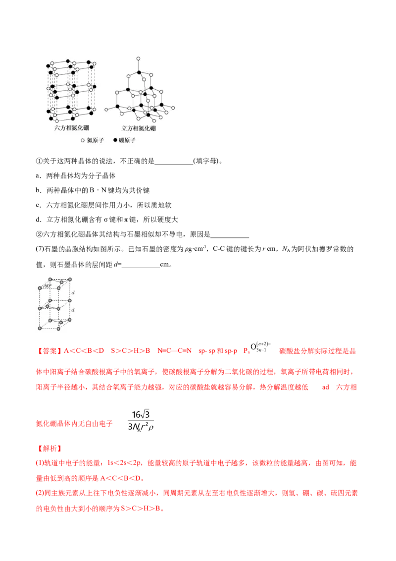 专题17物质结构与性质（选修）-2021年高考真题和模拟题化学分项汇编（解析版）_05高考化学_新高考复习资料_2022年新高考资料_2021年高考真题和模拟题化学分项汇编（全国通用）