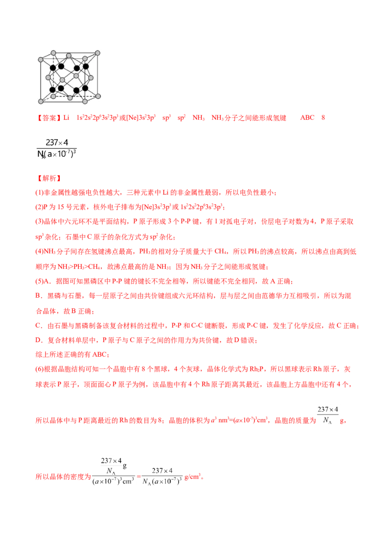 专题17物质结构与性质（选修）-2021年高考真题和模拟题化学分项汇编（解析版）_05高考化学_新高考复习资料_2022年新高考资料_2021年高考真题和模拟题化学分项汇编（全国通用）