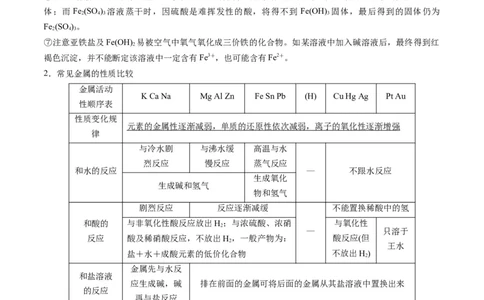 专题09金属和非金属元素及其化合物（专讲）-瞄准2023年高考化学二轮专题考点抢分计划（原卷版）_05高考化学_新高考复习资料_2023年新高考资料_二轮复习