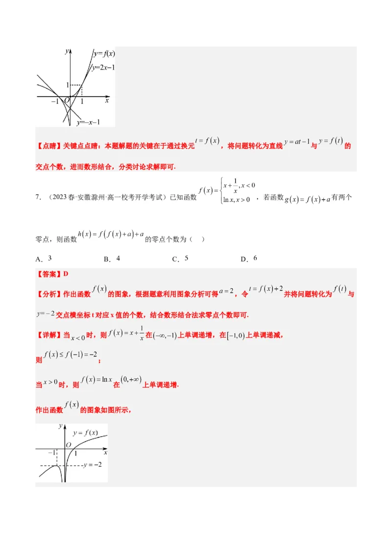 素养拓展5嵌套函数的零点问题（精讲+精练）一轮复习讲义2024年高考数学高频考点题型归纳与方法总结（新高考通用）解析版_2.2025数学总复习_2024年新高考资料_1.2024一轮复习